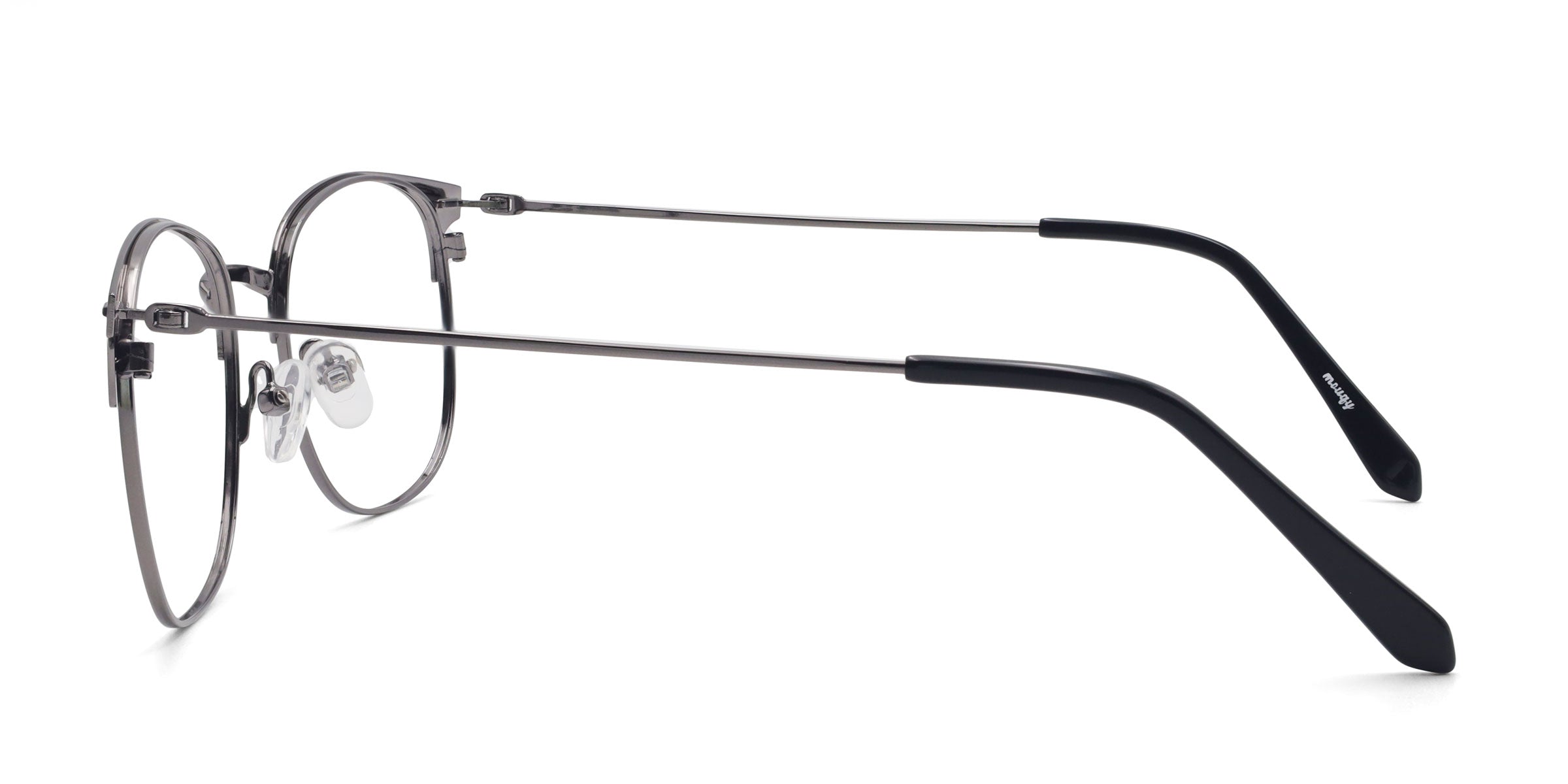 Isotonic Browline Silver eyeglasses frames side view