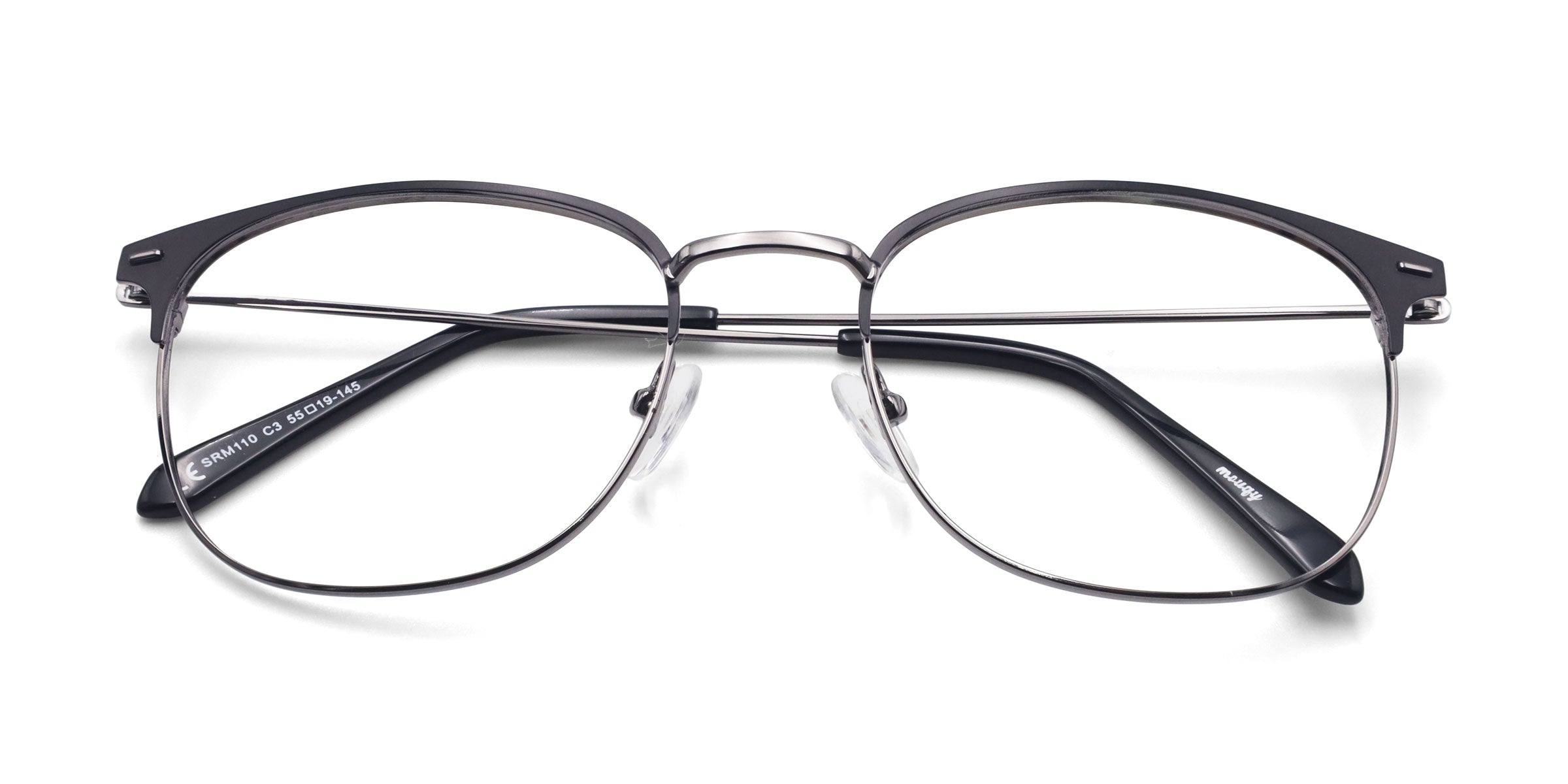 Isotonic Browline Silver eyeglasses frames top view