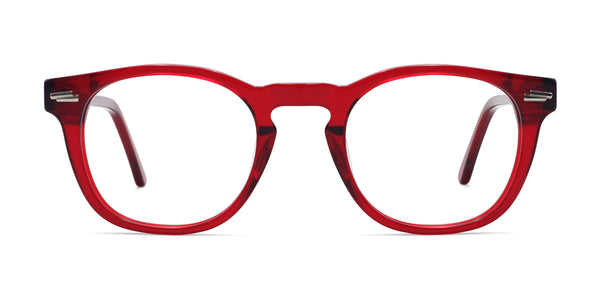 ivy square red eyeglasses frames front view