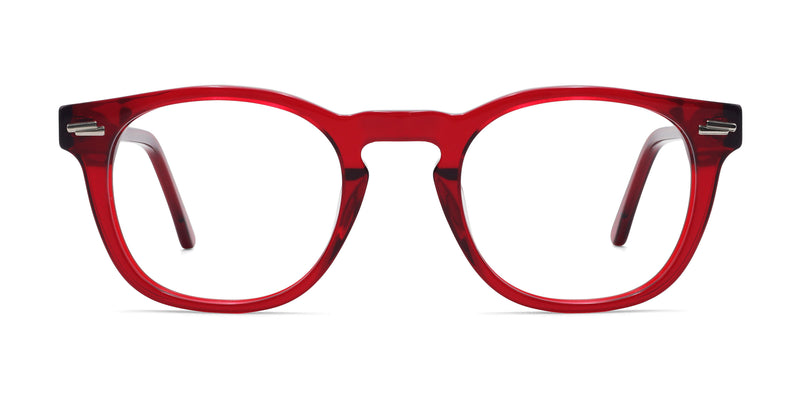 ivy square red eyeglasses frames front view