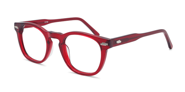 ivy square red eyeglasses frames angled view