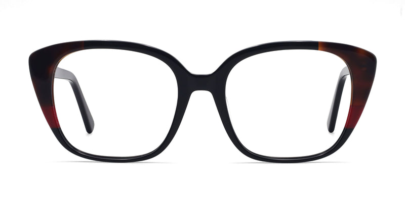 jazz cat eye black eyeglasses frames front view