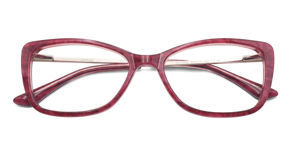 jeans cat eye red eyeglasses frames top view