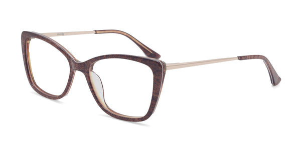 jeans cat eye brown eyeglasses frames angled view