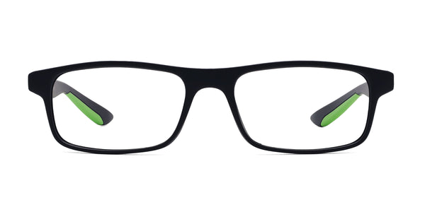 jene rectangle green eyeglasses frames front view