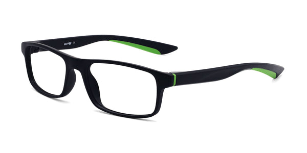 jene rectangle green eyeglasses frames angled view