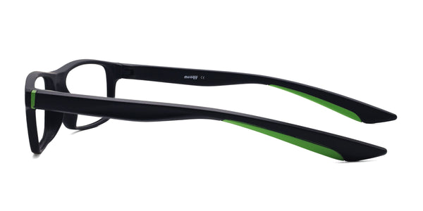 jene rectangle green eyeglasses frames side view