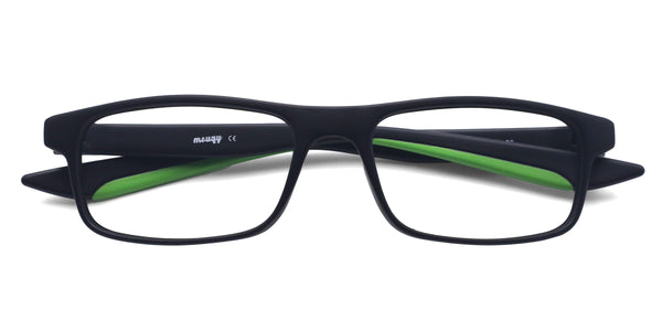 jene rectangle green eyeglasses frames top view