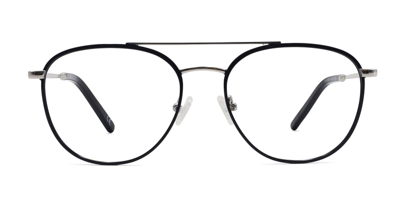 kind aviator black eyeglasses frames front view