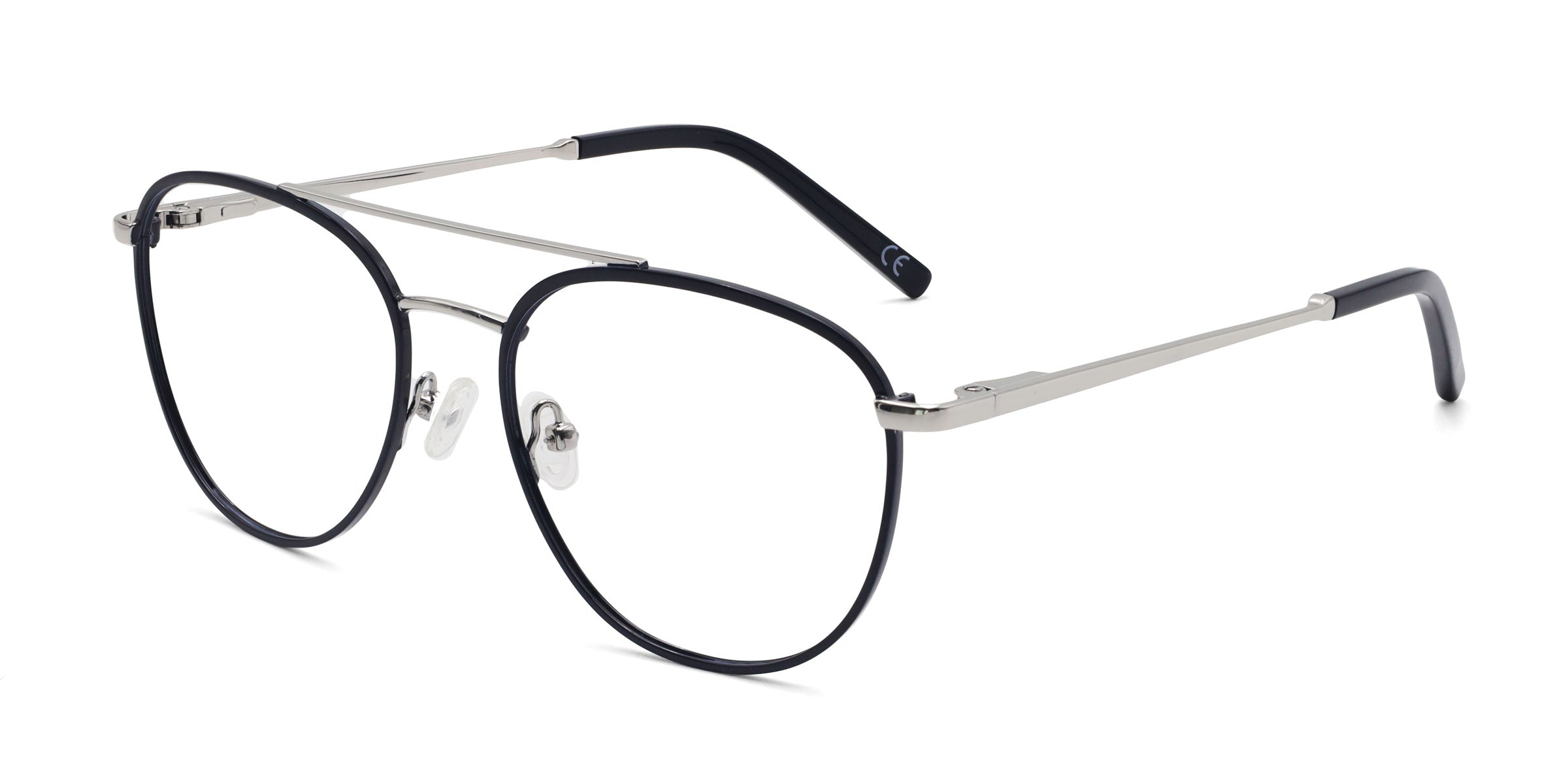 Kind Aviator Black eyeglasses frames angled view