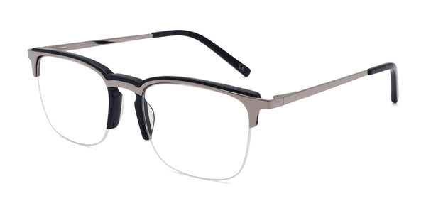 kwanzaa rectangle black eyeglasses frames angled view