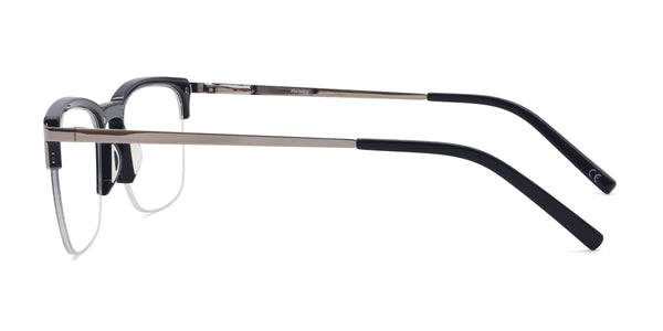 kwanzaa rectangle black eyeglasses frames side view