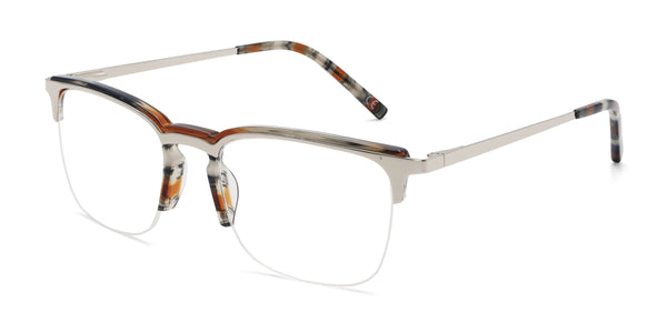 kwanzaa rectangle gray eyeglasses frames angled view