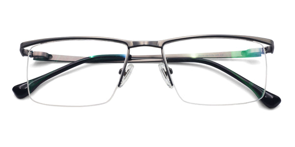 leader rectangle silver eyeglasses frames top view