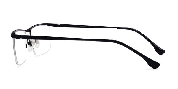 leader rectangle black eyeglasses frames side view