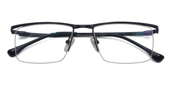 leader rectangle black eyeglasses frames top view