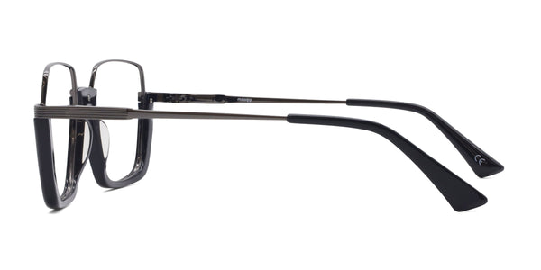 lekker square black eyeglasses frames side view