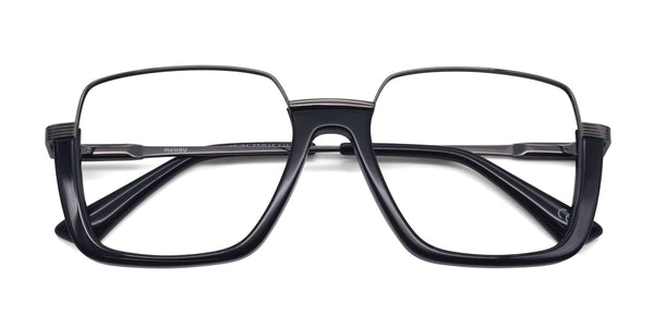 lekker square black eyeglasses frames top view