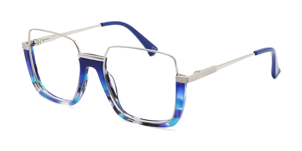 lekker square blue eyeglasses frames angled view