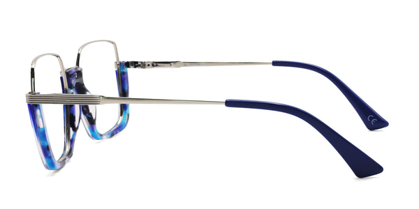 lekker square blue eyeglasses frames side view