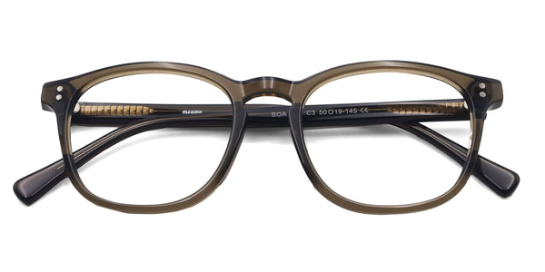 lemon square green eyeglasses frames top view