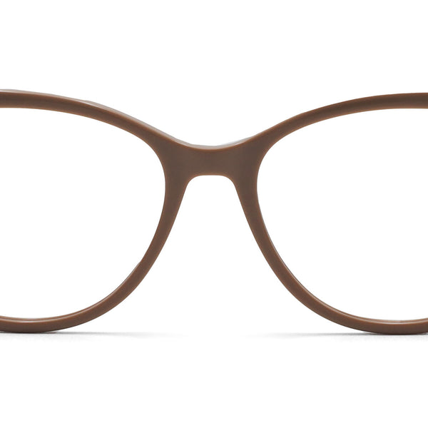 lucky cat eye brown eyeglasses frames front view