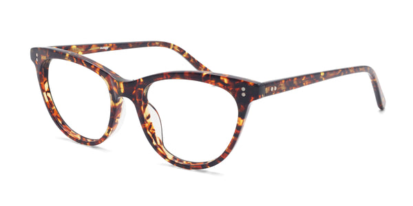 lush cat eye tortoise eyeglasses frames angled view