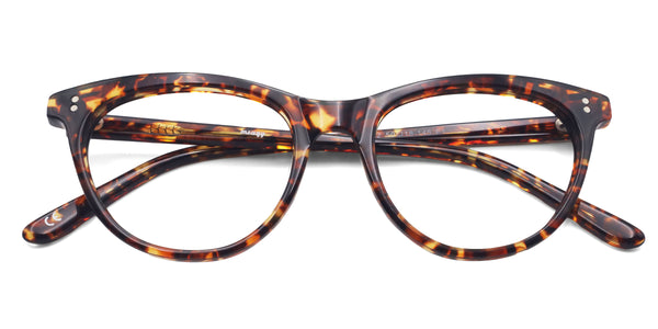 lush cat eye tortoise eyeglasses frames top view