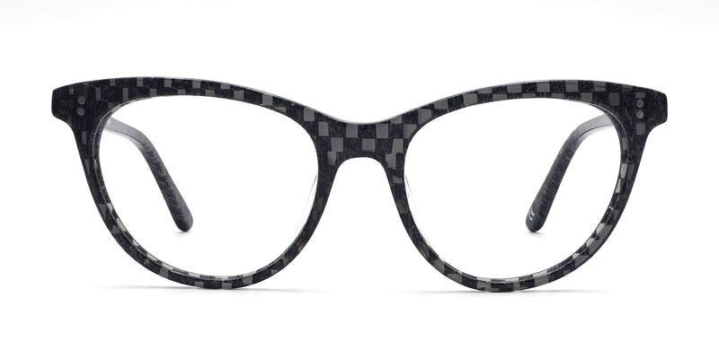 lush cat eye gray eyeglasses frames front view