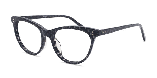 lush cat eye gray eyeglasses frames angled view