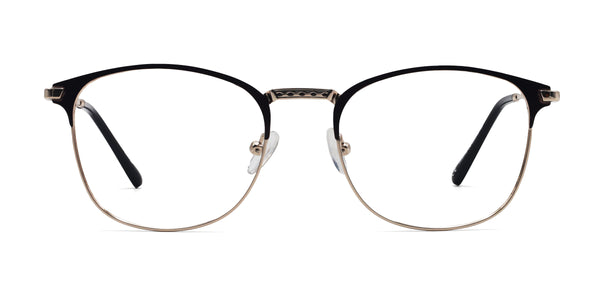 musical browline brown eyeglasses frames front view