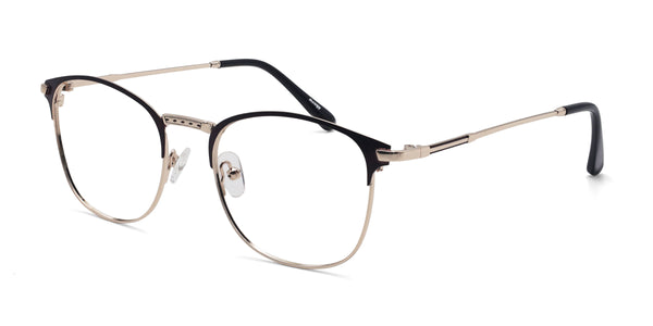 musical browline brown eyeglasses frames angled view