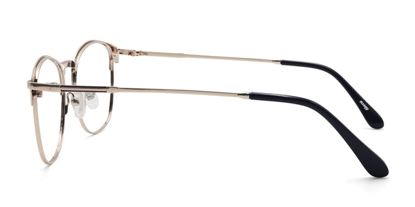 musical browline brown eyeglasses frames side view