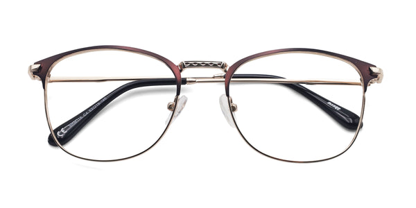 musical browline brown eyeglasses frames top view