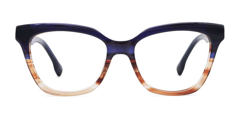 oodles cat-eye blue eyeglasses frames front view