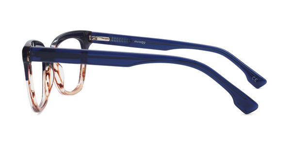 oodles cat-eye blue eyeglasses frames side view