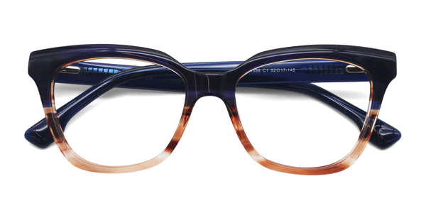 oodles cat-eye blue eyeglasses frames top view