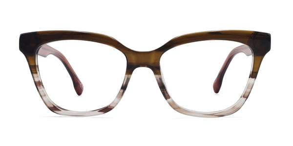 oodles cat eye brown eyeglasses frames front view