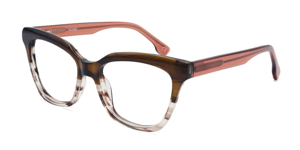 oodles cat eye brown eyeglasses frames angled view