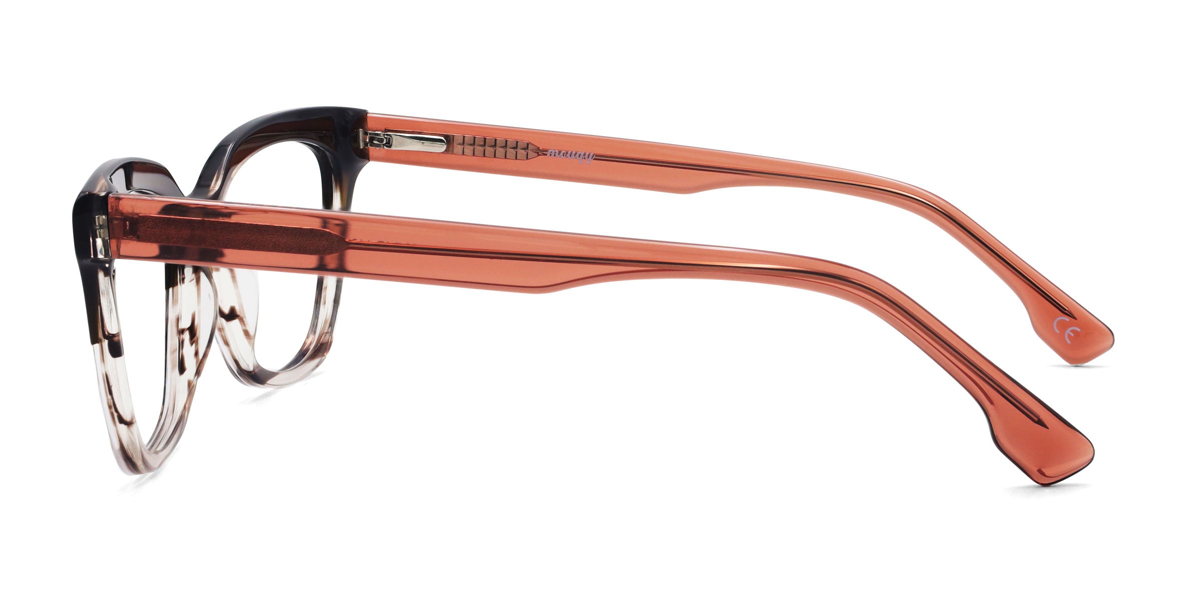 oodles cat eye brown eyeglasses frames side view