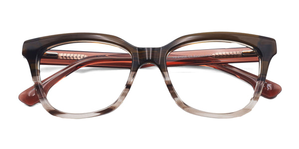 oodles cat eye brown eyeglasses frames top view