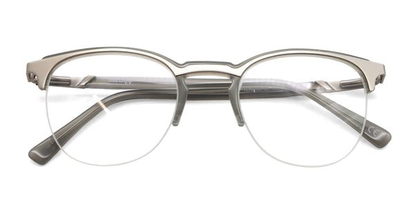 parade round gray eyeglasses frames top view