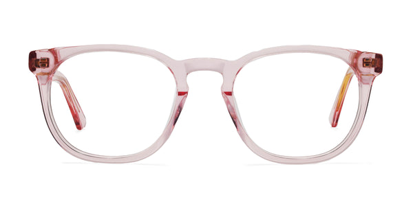 peace square pink eyeglasses frames front view