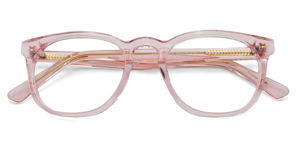 peace square pink eyeglasses frames top view