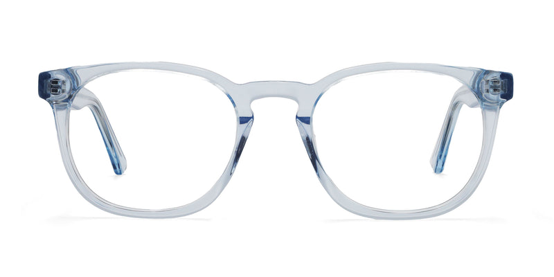peace square blue eyeglasses frames front view