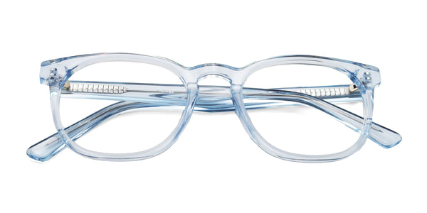 peace square blue eyeglasses frames top view