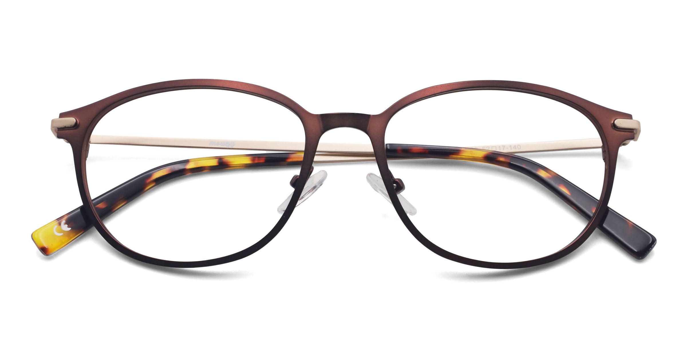 quaff oval brown eyeglasses frames top view