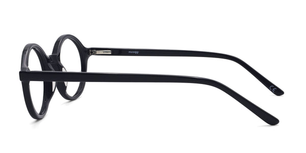 qualine oval black eyeglasses frames side view