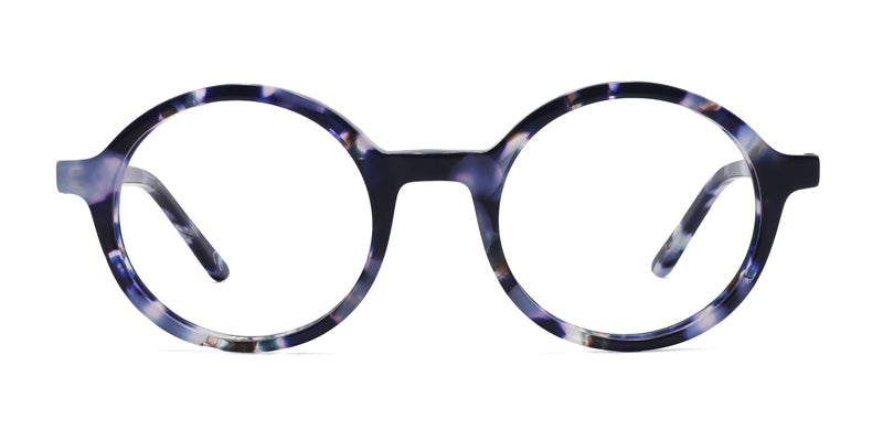 qualine oval purple eyeglasses frames front view