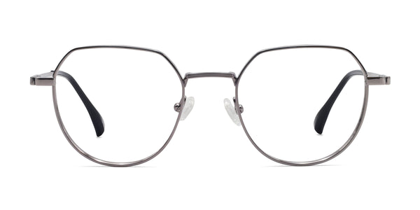 quench geometric silver eyeglasses frames front view